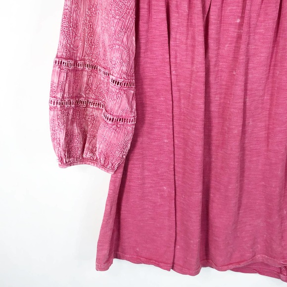 Altard State‎ Small Blouse Pink Embroidered Peasant Distressed Cotton Women 1341 - Picture 7 of 9